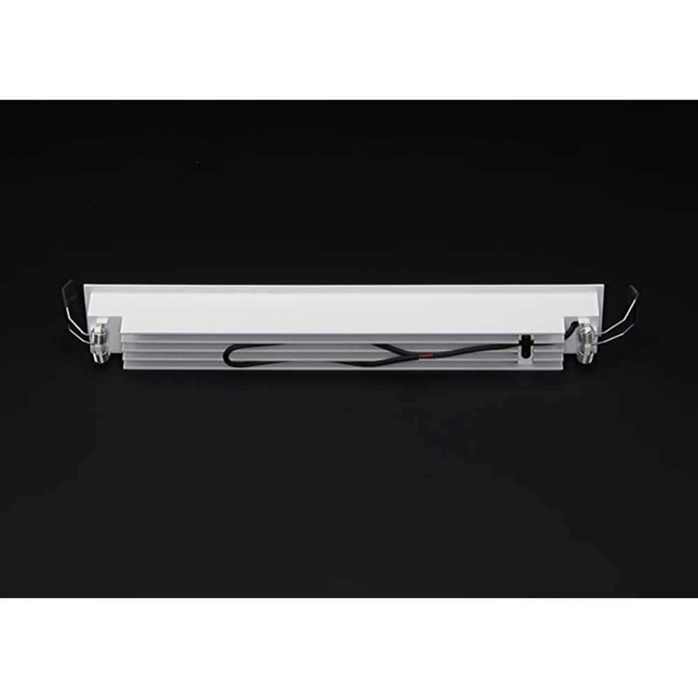 LED Raster-Einbauleuchte Line 1895lm 15x2W Warmweiß auf schwarzem Hintergrund, frontale Ansicht.