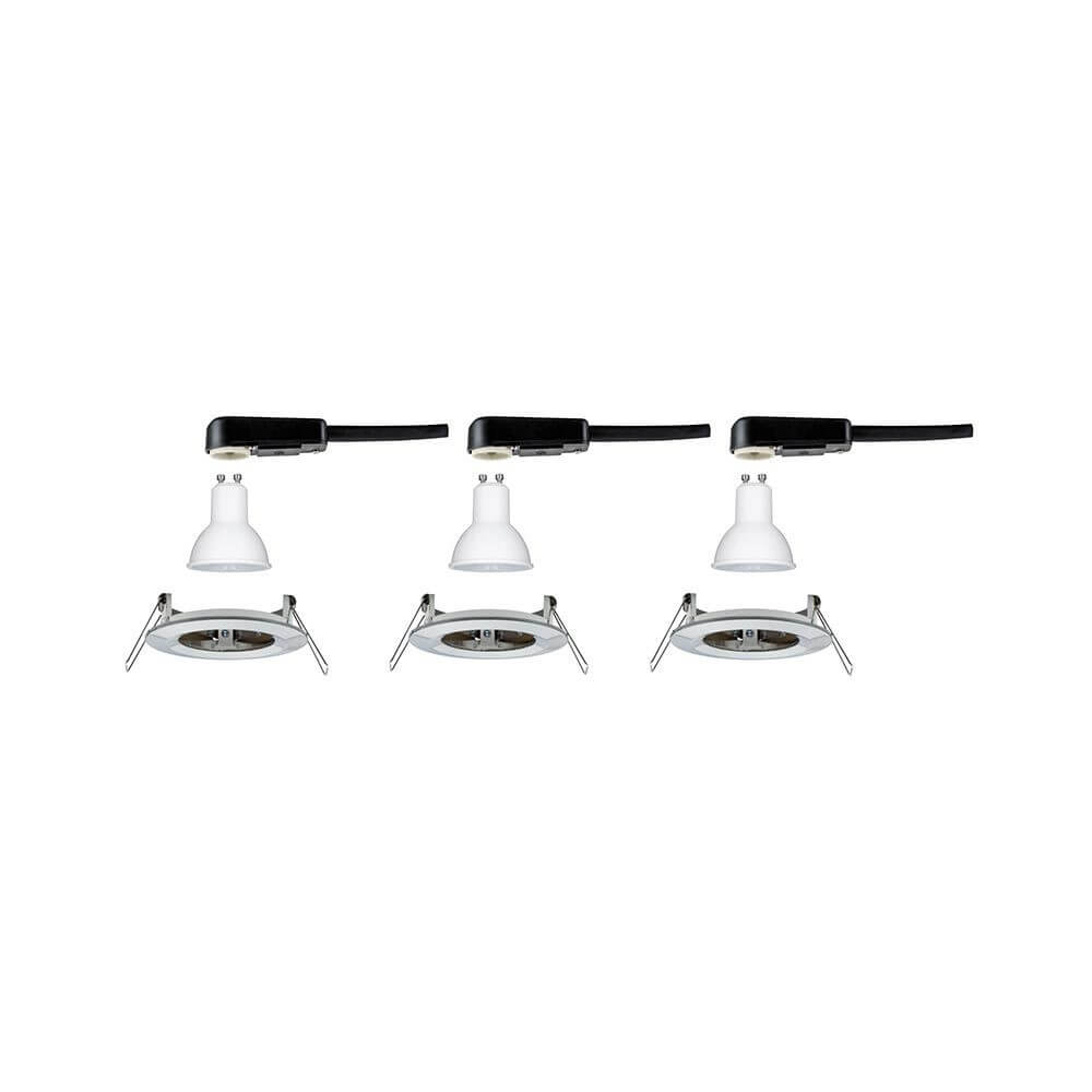 LED Einbauleuchte Nova Basis-Set starr Rund Ø 7,8cm Alu-Gebürstet im Set, modernes Design.