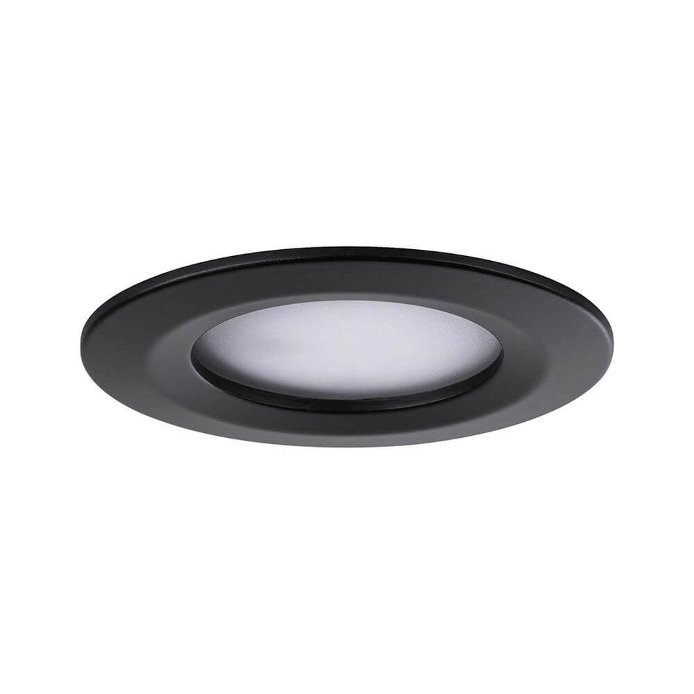 LED Einbauleuchte 3er Basis-Set Nova Rund Ø 7,8cm Schwarz - moderne Einbauleuchte mit mattem Schwarz und puristischem Design.