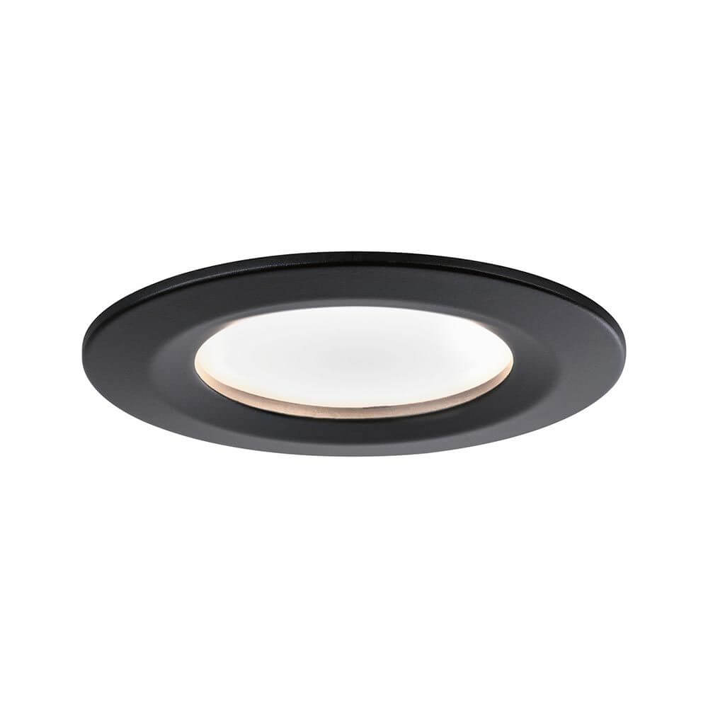 LED Einbauleuchte 3er Basis-Set Nova Rund Ø 7,8cm Schwarz - moderne, runde Einbauleuchte in mattem Schwarz.