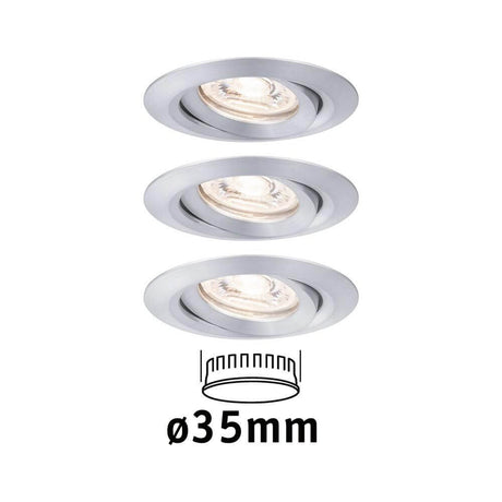 LED Nova Mini recessed light base set, swiveling, 3 swiveling lights with Ø35mm.