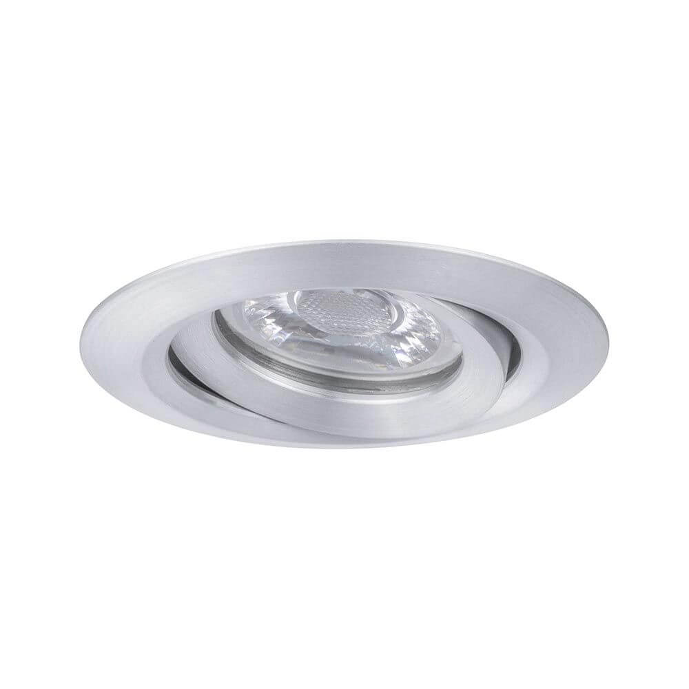LED Einzelleuchte Nova Mini schwenkbar Rund 66mm in Aluminium-Design, ideal für gezielte Beleuchtung.