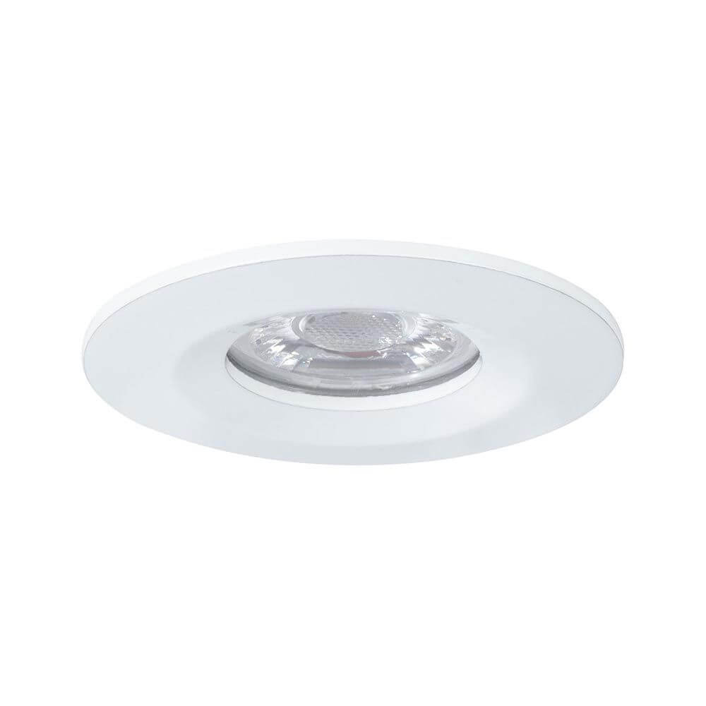 LED Einzelleuchte Nova Mini Starr Weiß-Matt IP44 - elegante, flache Einbauleuchte in Weiß mit wechselbarem Coin.