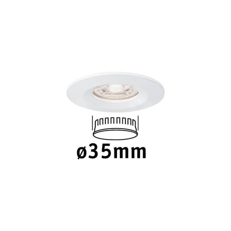 LED Einzelleuchte Nova Mini Starr Weiß-Matt IP44 mit Ø35mm Coin und flachem Design für flexible Lichtlösungen.