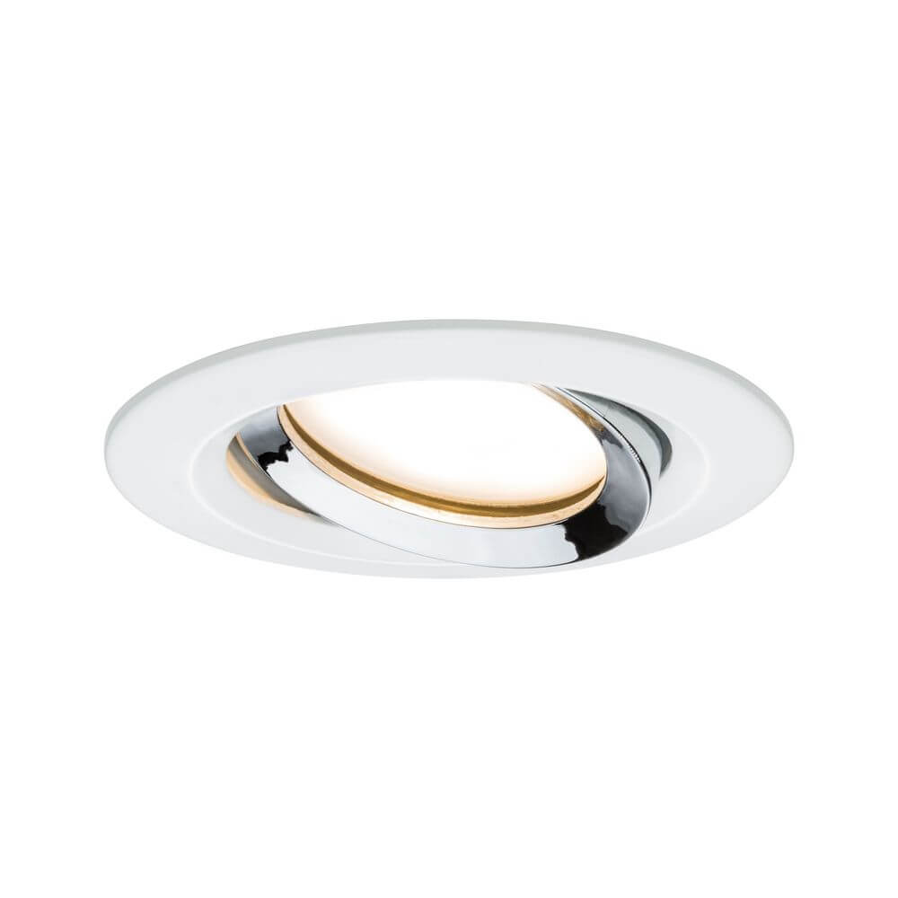 LED Einbauleuchte Nova Plus Coin Dimmbar IP65 2700K Weiß, Chrom mit elegantem Design und energieeffizienter Beleuchtung.