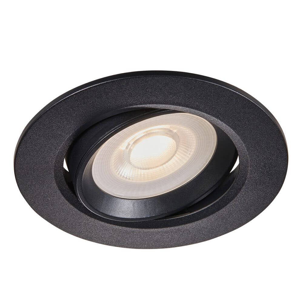 LED Einbauleuchte Roar IP23 in schwarz, kippbar, ideal für Küchen und Flure, lange Lebensdauer, geringer Energieverbrauch.