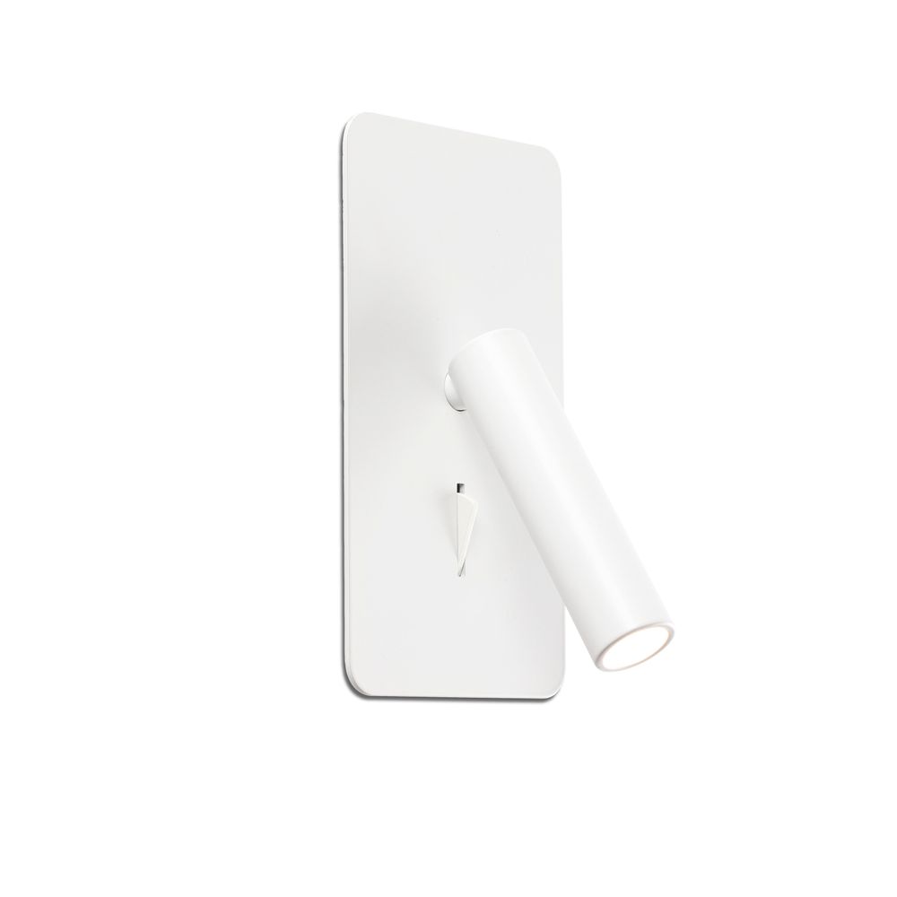 LED Wand-Einbauspot SUAU Weiß an der Wand montiert mit einem modernen Design in Weiß.