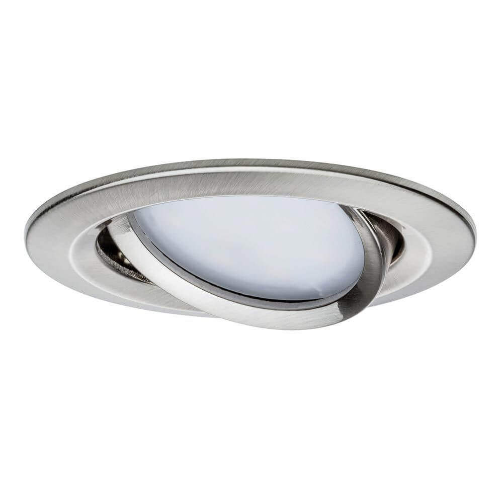 LED Einbauleuchte Smart Home Zigbee Nova Plus Basis-Set in brushed iron finish, ideal for energy-efficient lighting.
