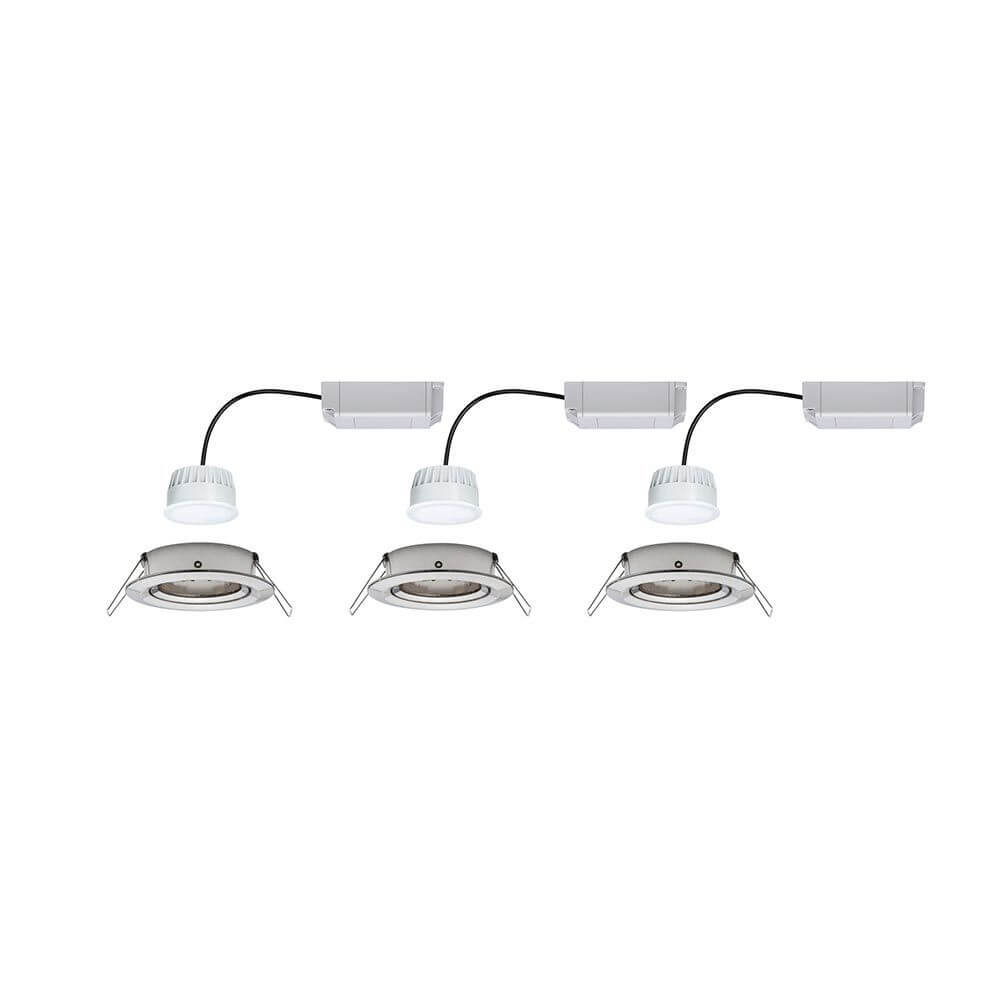 LED Einbauleuchte Smart Home Zigbee Nova Plus Basis-Set - dreiteiliges Set mit modernen Strahlern in weiß.