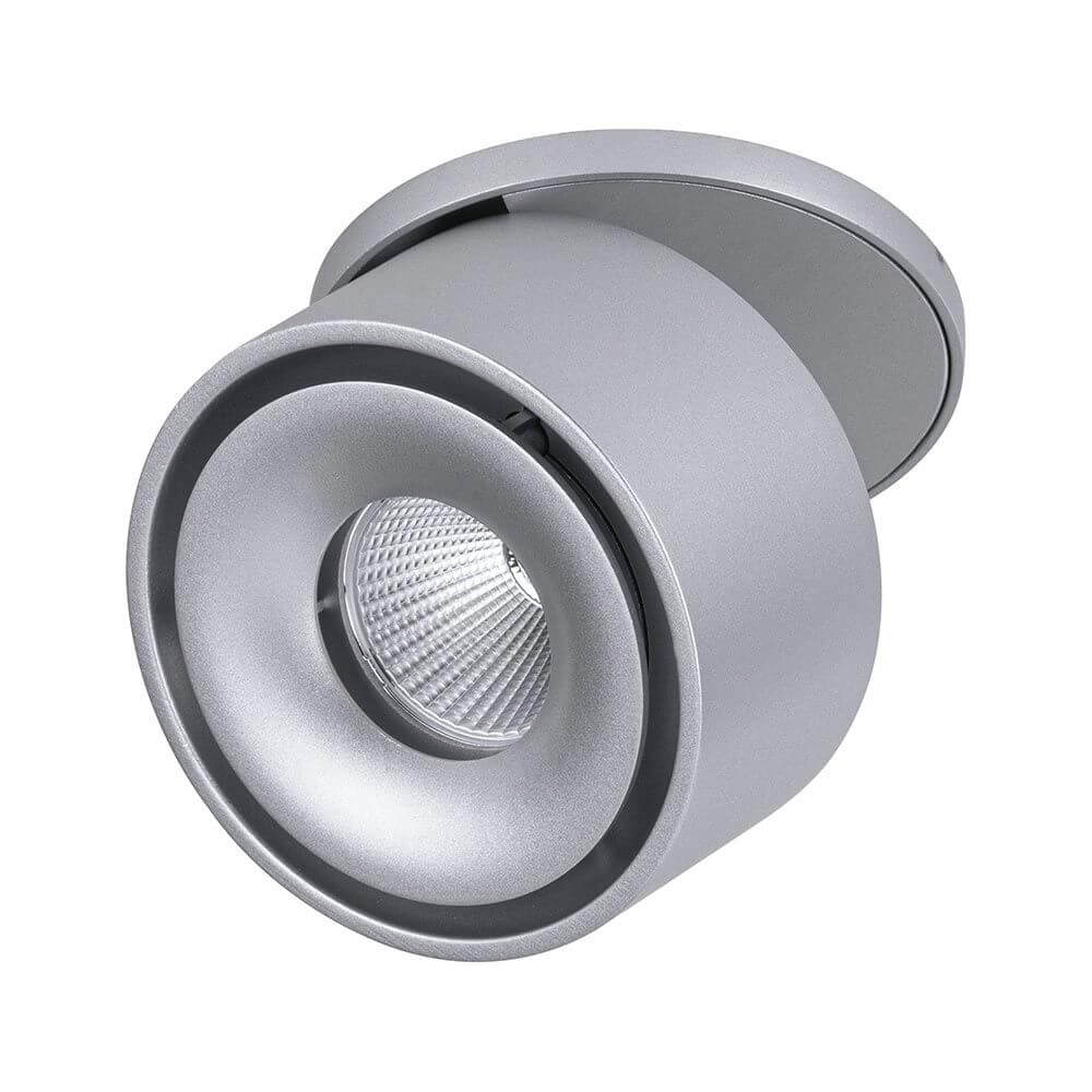 LED Einbauleuchte Spircle Chrom-Matt mit modernem Design und schwenkbarem Spotkopf für flexible Beleuchtung.