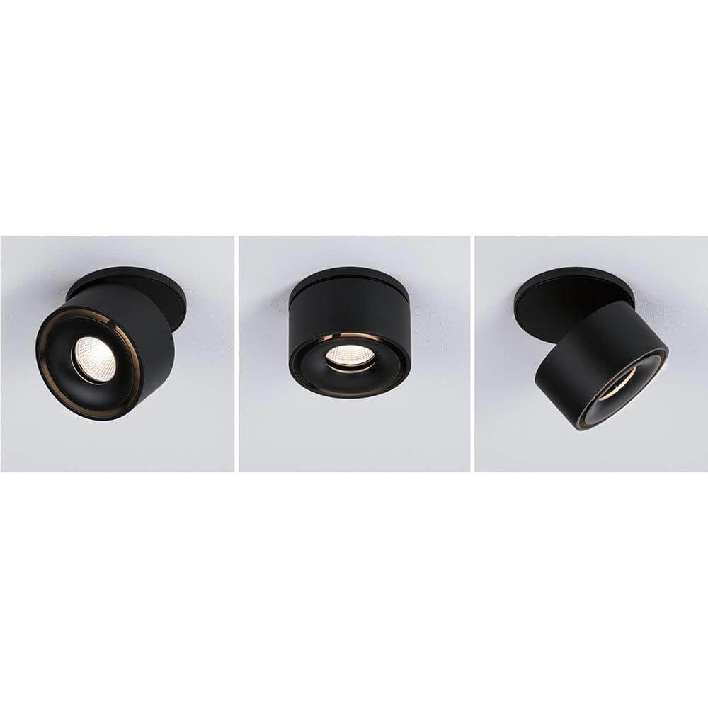 LED Einbauleuchte Spircle Schwarz-Matt, moderner Spotkopf schwenkbar und drehbar für flexible Beleuchtung.