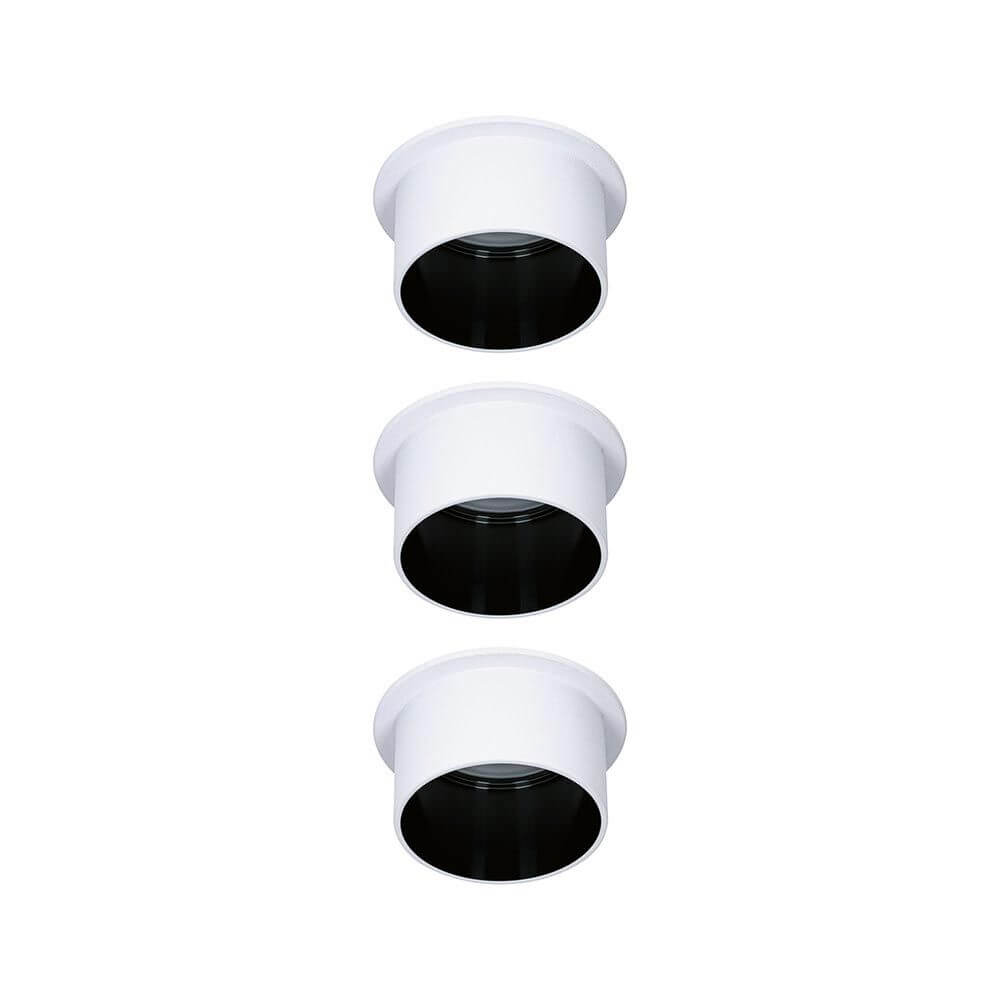 LED Einbauleuchte Stufen-Dimmer Gil LED Basis-Set Schwarz, Weiß im 3er-Set in Weiß matt und Schwarz matt.