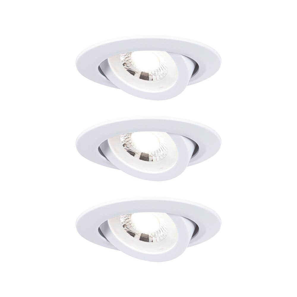 LED Einbauleuchte 3er-Set 70° Schwenkbar Weiß-Matt Ø 8,2cm mit schwenkbaren Spots im modernen Design