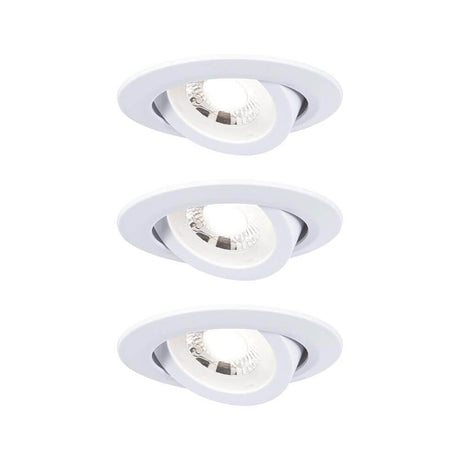 LED Einbauleuchte 3er-Set 70° Schwenkbar Weiß-Matt Ø 8,2cm mit schwenkbaren Spots im modernen Design