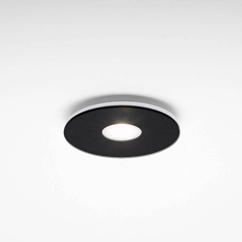 LED-Einbauleuchte Tet ohne Linse in modernem, runden Design mit schwarzem Außengestell und innerer Lichtquelle.