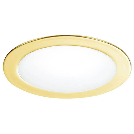 LED Lot de 3 luminaires encastrés Fusion couleur or avec cadre élégant et fin et diffusion lumineuse satinée.