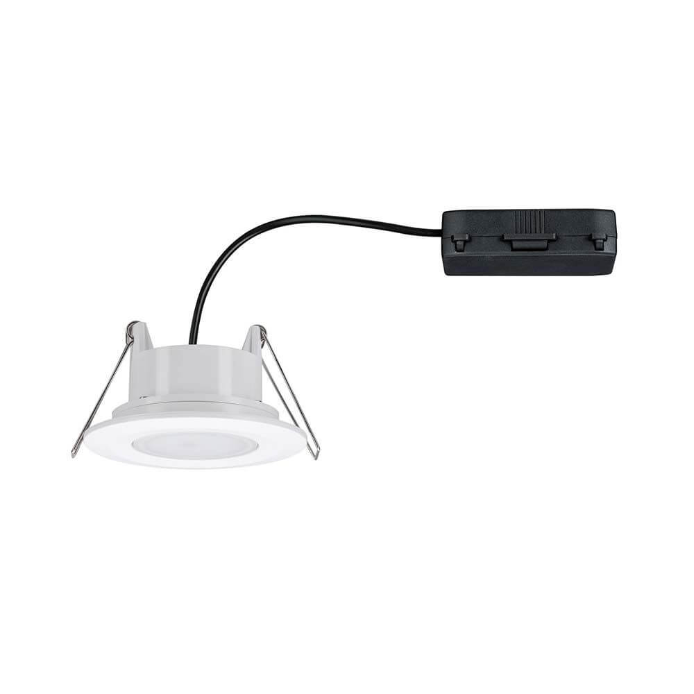 LED Einbauleuchten-Set Calla IP65 3-Stufen White-Switch Weiß mit mattem weißen Einbaustrahler und Kabelanschluss