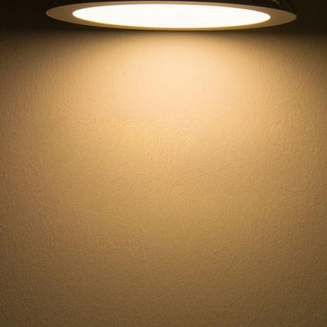 LED Einbaupanel Ø 22,5cm flach rund silber Dimmbar 18W Warmweiß beleuchtet Wand