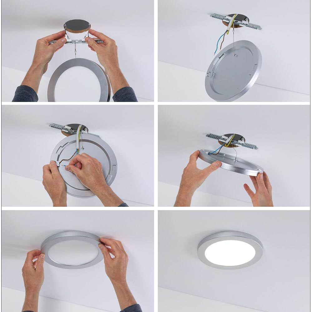 LED Einbaupanel 2 in 1 Cover-it Rund Chrom-Matt Montageanleitung Schritt-für-Schritt Installation
