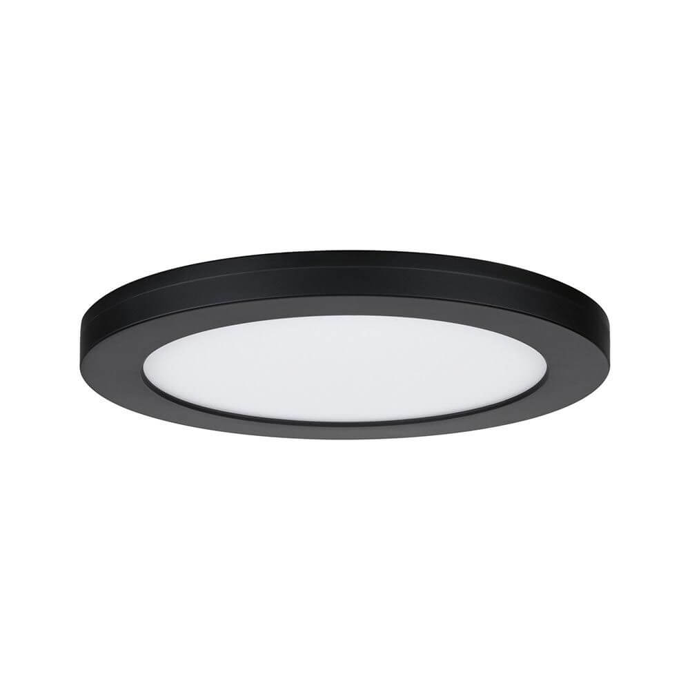 LED Einbaupanel 2 in 1 Cover-it Rund Schwarz in flachem Design, ideal für gleichmäßige Raumausleuchtung.