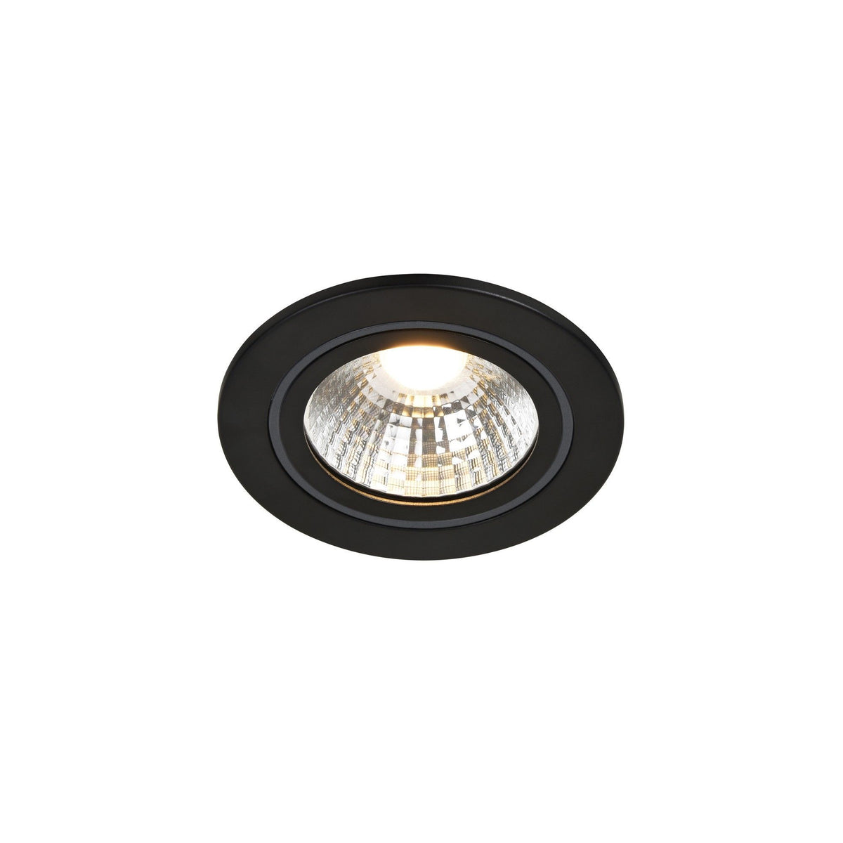 LED Einbaustrahler Alec schwarz IP44 mit warmweißem Licht, Draufsicht