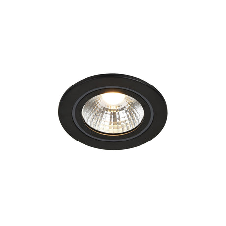 LED Einbaustrahler Alec schwarz IP44 mit warmweißem Licht, Draufsicht