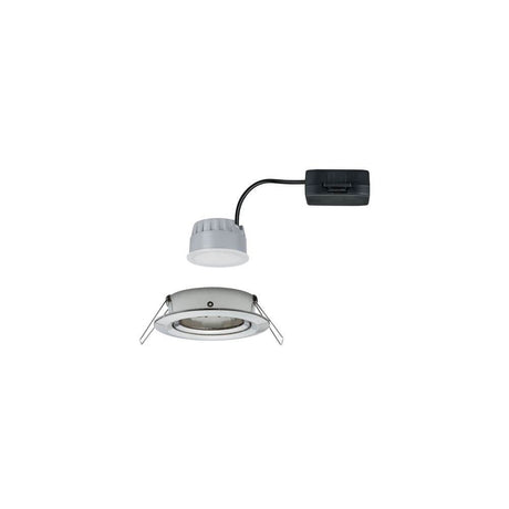 LED Einbaustrahler Nova rund 3-Stufen Dimmbar Eisen-Gebürstet in der Montageansicht, flach und modern.