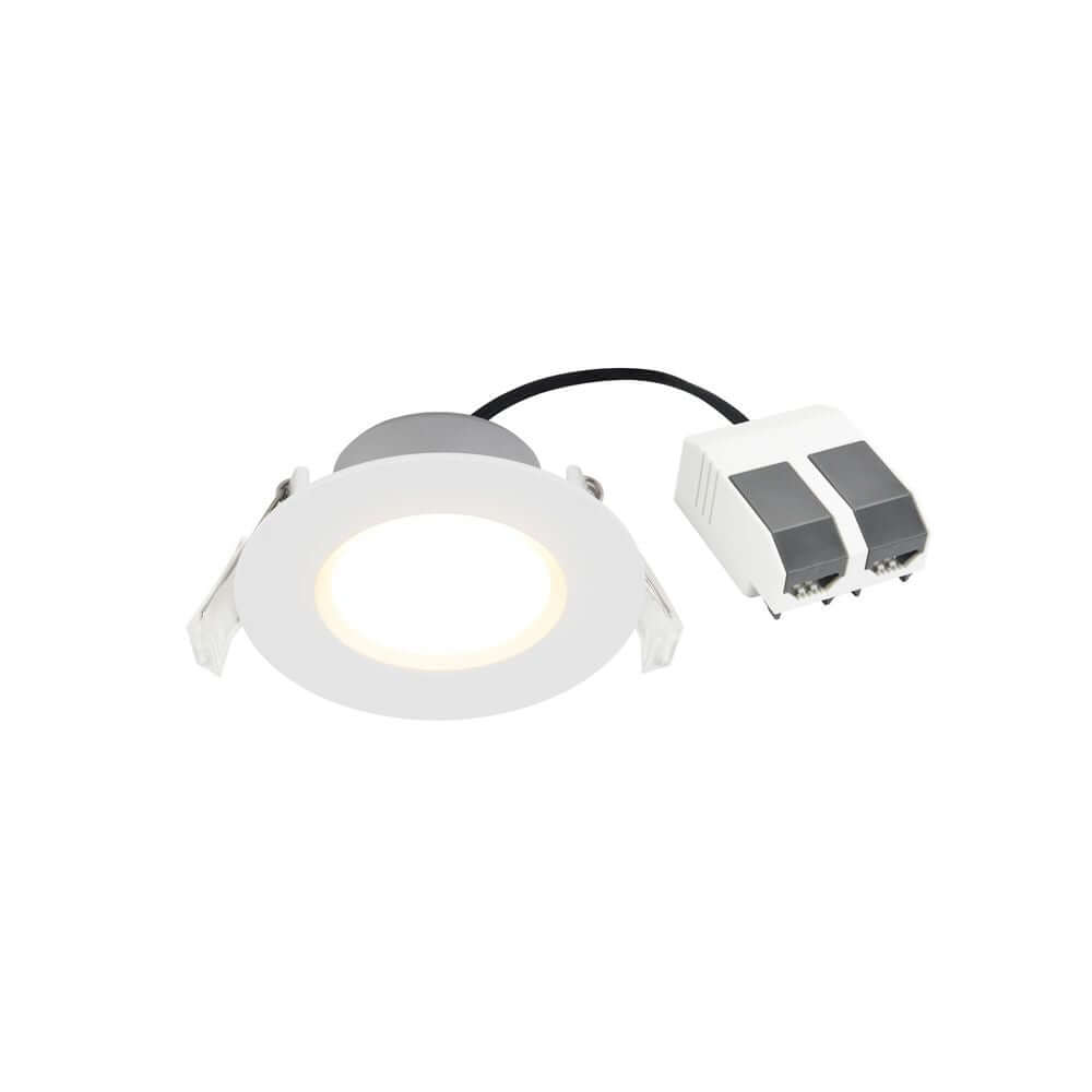 LED Einbaustrahler Siege IP65 mit montierter Anschlussbox und hellem Licht.