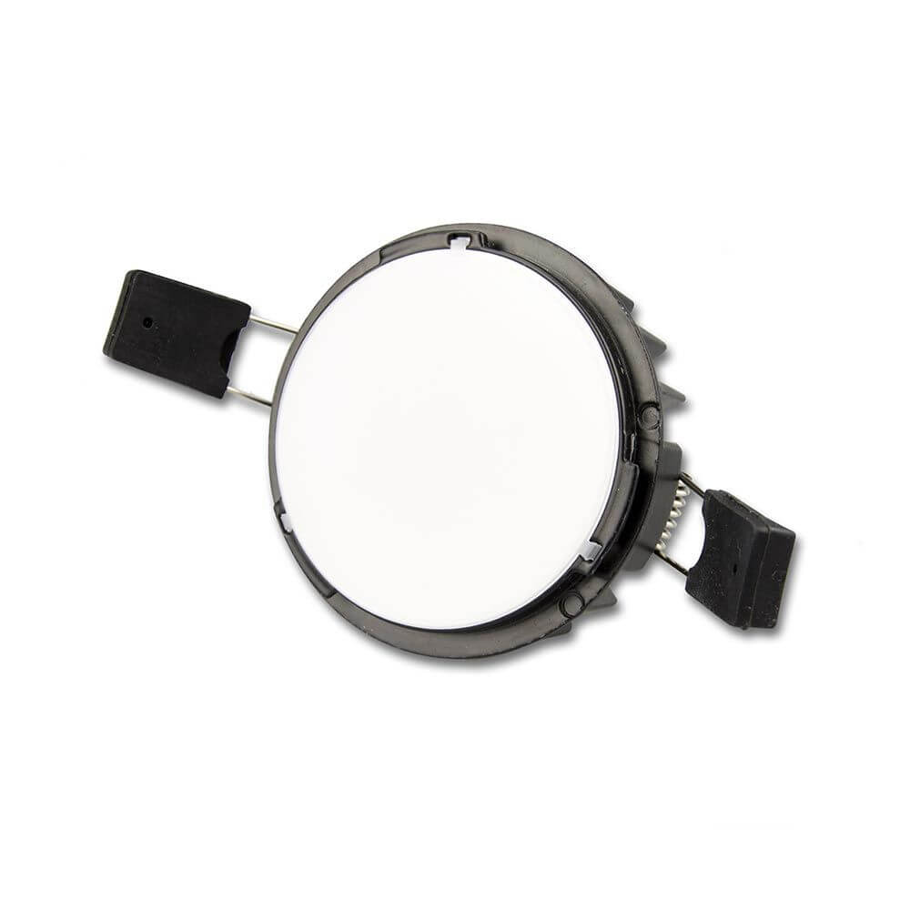 LED Einbaustrahler Sys-90 Basis ColorSwitch, dimmbarer Spot mit Dip-Schalter, 41mm Höhe, in Weiß.