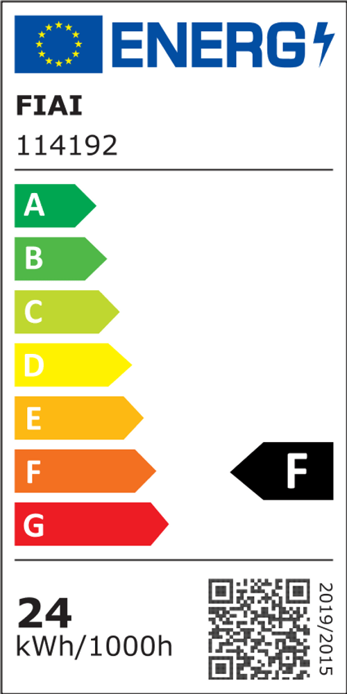 Energieeffizienzlabel mit Bewertung F, kWh/1000h 24, EU-Label für Produkte, FIAI 114192