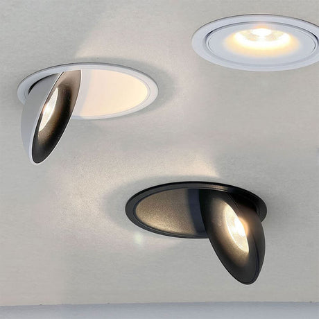 LED Einbaustrahler schwenkbar & Dimmbar in schwarzem und weißem Design, modern und elegant.
