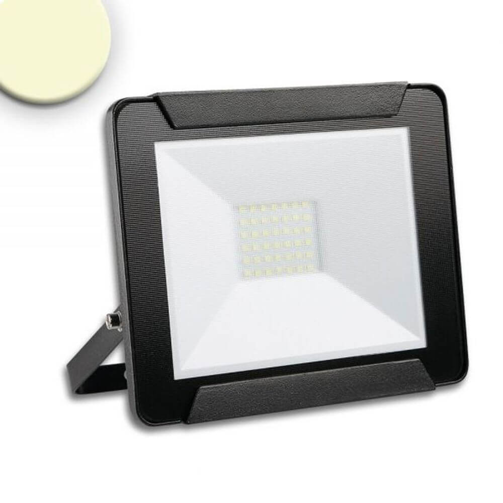LED Fluter Warmweiß 30W 2400lm , IP65 Schwarz mit 1 Meter Anschlusskabel.