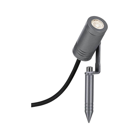 LED Projecteur de jardin Radix gris IP65 - spot de jardin orientable avec lumière blanc chaud et IP65 protection.