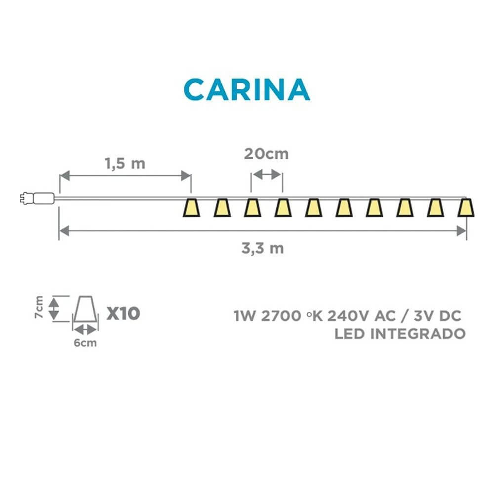 LED-skjermgirlande Carina IP44