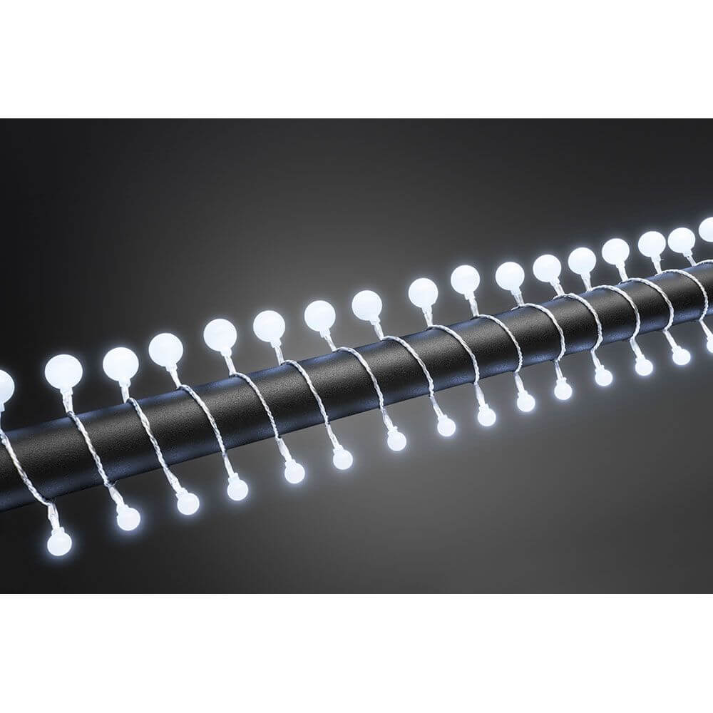 LED Globelichterkette kleine & große runde Dioden 80 Kaltweiße Dioden IP44 – Micro-LEDs in dekorativem Design