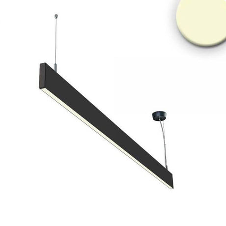 LED-Hängleuchte Linear 600 in Schwarz mit satiniertem Cover und 1600lm Lichtstrom.