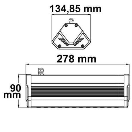 LED Hallenleuchte LN 50W 30°*70° IP65 1-10V Dimmbar Neutralweiß Maßzeichnung mit Abmessungen