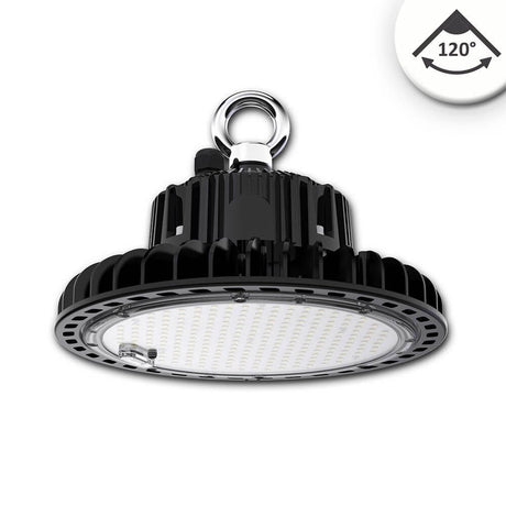 LED Hallenstrahler 120W mit 120° Abstrahlwinkel, ideal für Lager und Werkstätten, energieeffizient und langlebig.