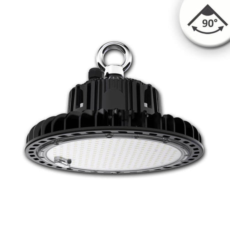 LED Hallenstrahler 120W mit 90° Abstrahlwinkel, ideal für Lager- und Produktionshallen, energieeffizient und dimmbar.