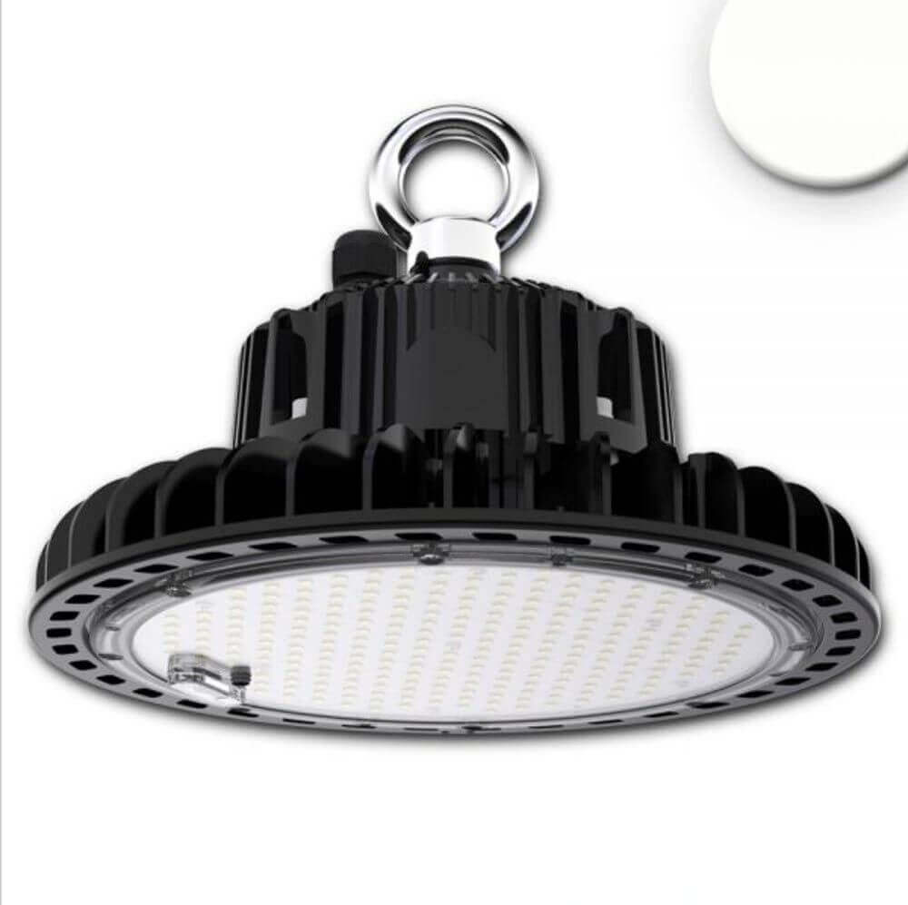 LED Hallenstrahler FL 200W, IP65, neutralweiß, dimmbar, mit 1-10V Steuerung, ideal für Innenräume.