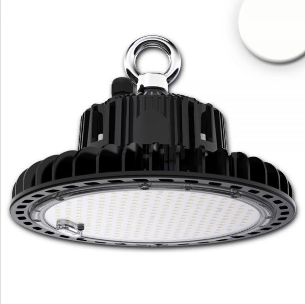 LED Hallenstrahler FL 200W, IP65 Neutralweiß, 120°, 1-10V Dimmbar mit Montageöse und Kühlrippen-Design
