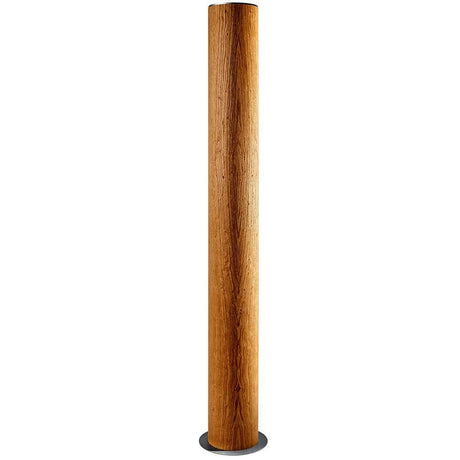 LED tre gulvlampe i tre Lucerna 160 cm Tysk eik med sylindrisk treskjerm og svart fot