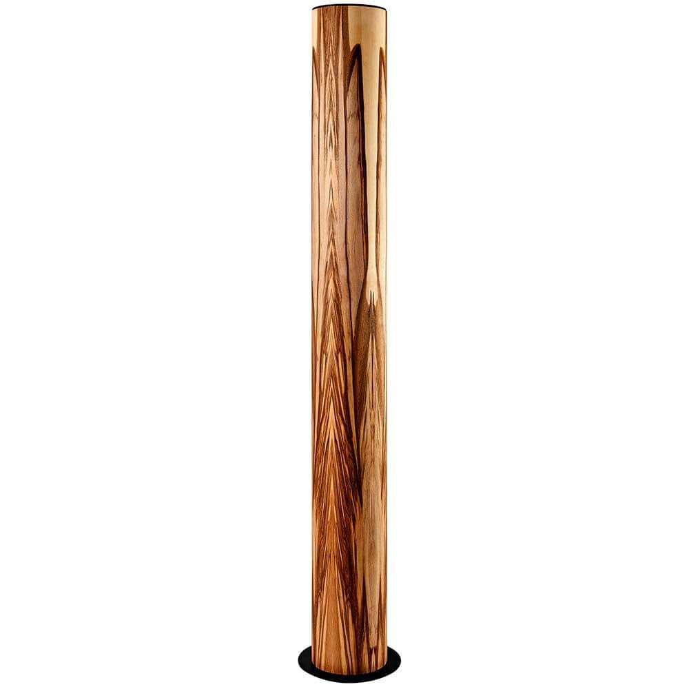 LED Holz-Stehleuchte Lucerna 160cm Satin Nussbaum in rustikalem Design mit natürlichem Holzfurnier.