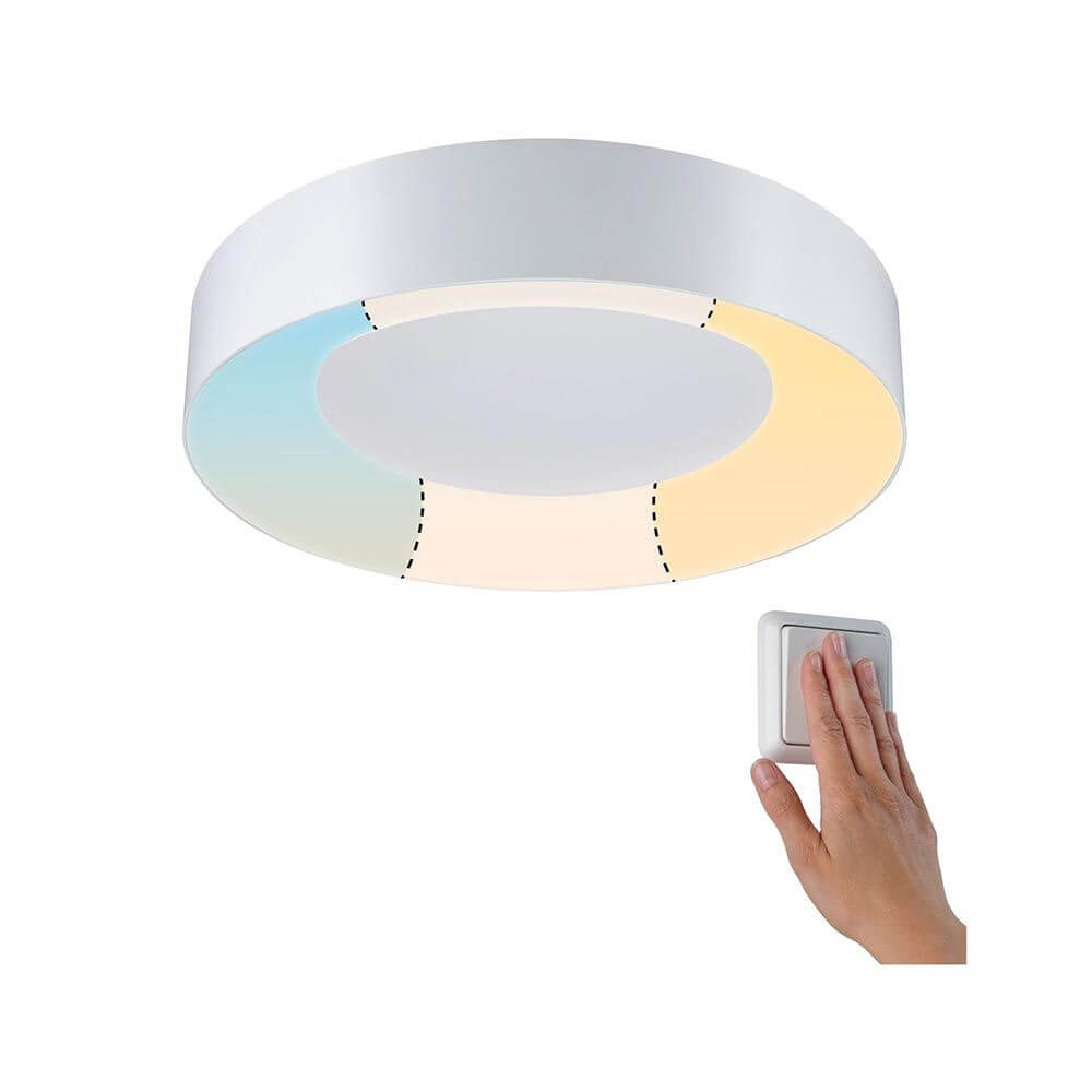 LED HomeSpa Deckenleuchte Casca CCT-Switch Weiß mit variabler Lichtfarbe und Bedienung per Lichtschalter.
