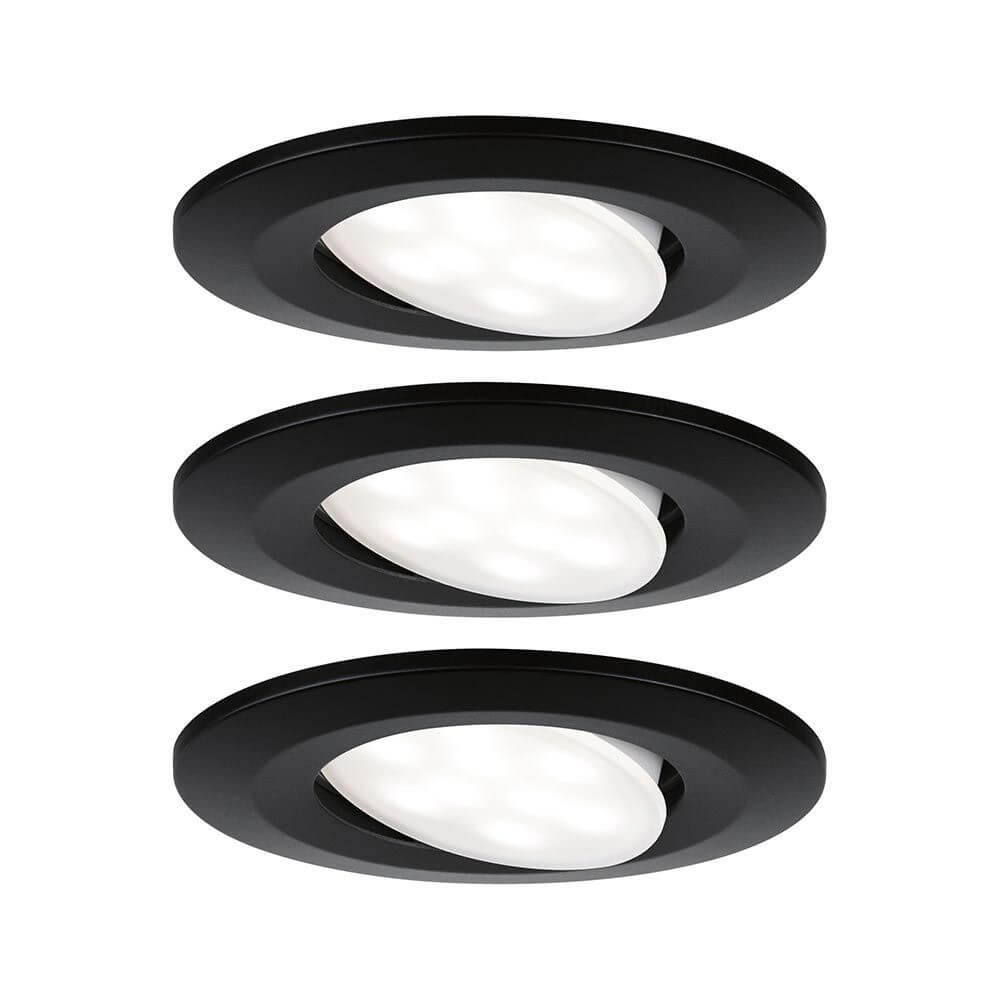LED HomeSpa Einbauleuchte Calla Basis-Set Ø 9cm Schwarz-Matt IP65 in Schwarz-Matt, 3er-Set von Einbauleuchten.