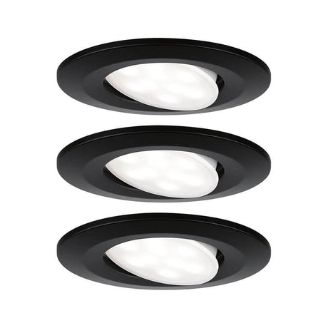 LED HomeSpa recessed light Calla basic set Ø 9cm black matte IP65 in black matte, set of 3 recessed lights.