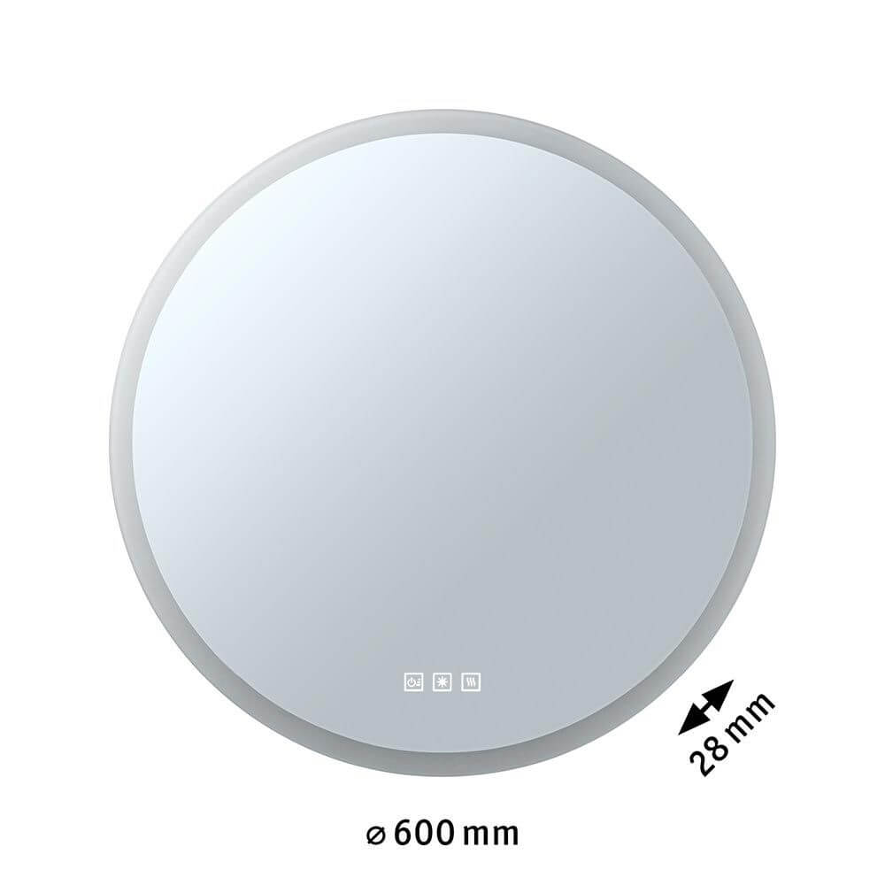 LED HomeSpa Leuchtspiegel Mirra CCT + Heizfunktion, runder Spiegeldesign mit Touch-Steuerung, Ø 600 mm.