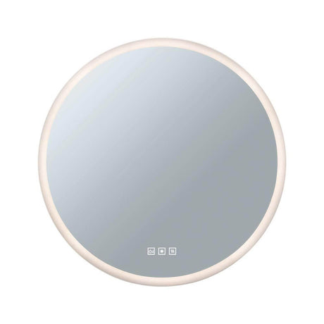 LED HomeSpa illuminated mirror Mirra CCT + heating function round mirror with touch switches and splash-proof design.