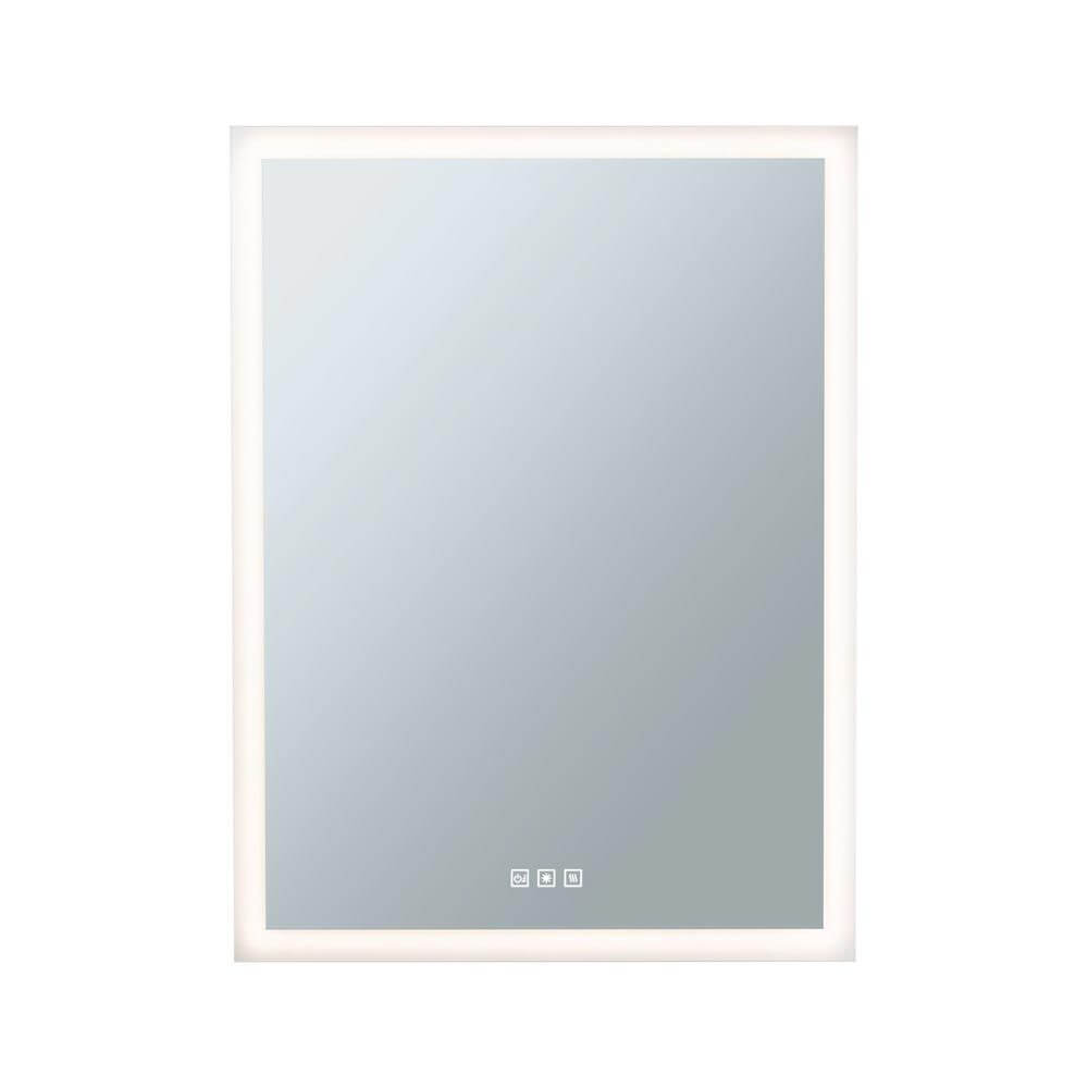 LED HomeSpa Mirra Leuchtspiegel CCT Wärme Dimmbar & Heizbar mit Touch-Schaltern für Lichtfarbe und Heizung.