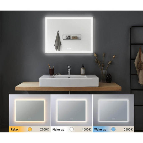HomeSpa LED Leuchtspiegel Mirra Heiz-Funktion & CCT-Dimmbar mit drei Lichtfarben und Touchbedienung.
